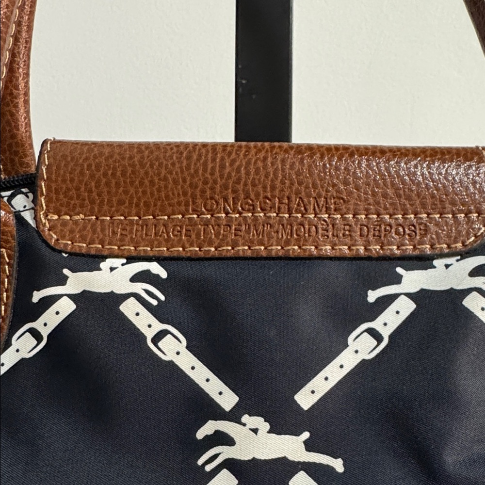 Longchamp Le Pliage Panther Print Nylon Shoulder Bag blue - Picture 3 of 5